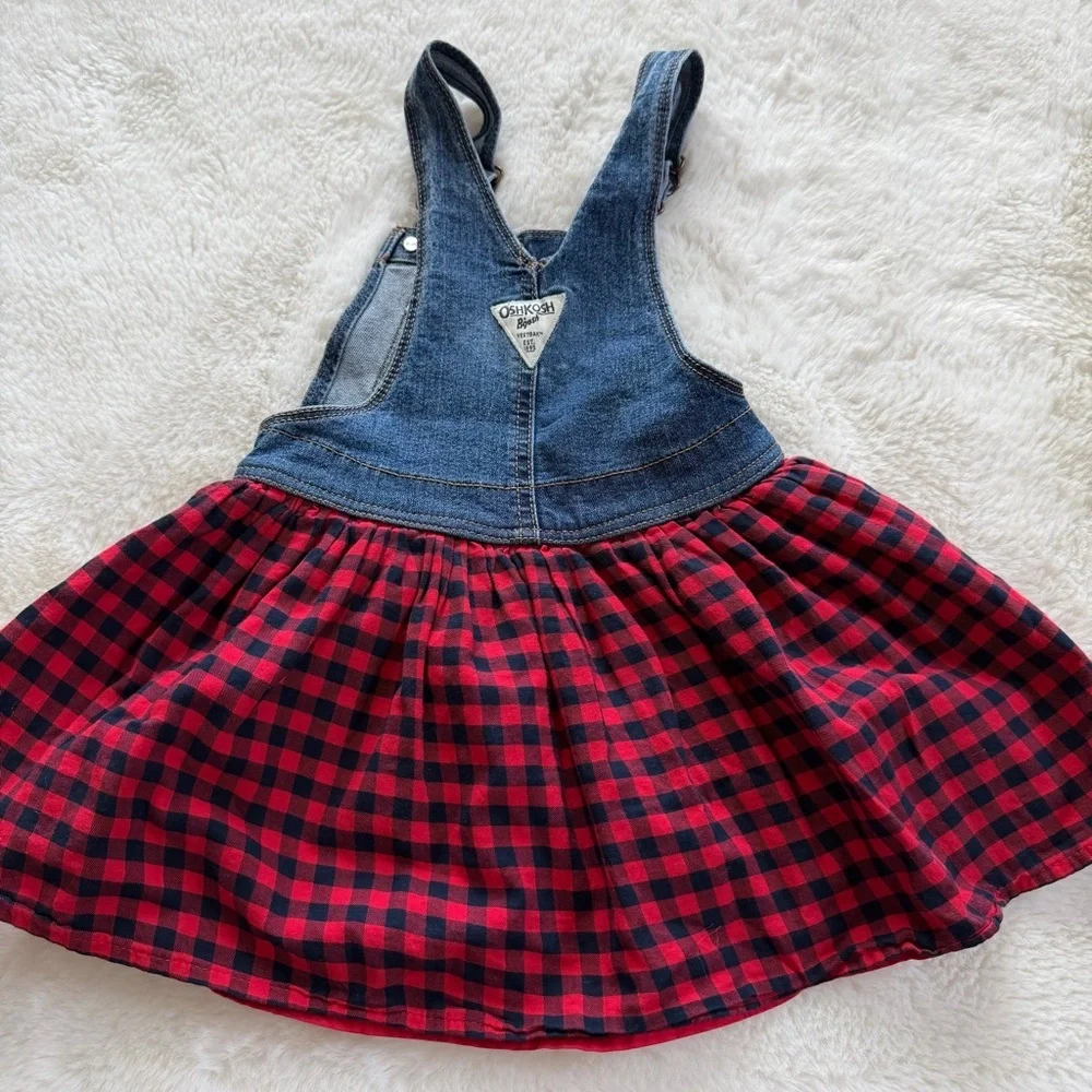 OshKosh B’gosh Denim & Buffalo Plaid Jumper Dress | Girls 4T